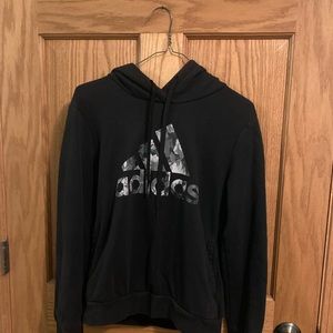 adidas Women’s black flower logo hoodie